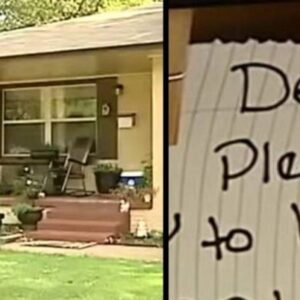 Postal Worker Arrives At House To Deliver Mail – Finds Sign On Porch That Is Going Viral