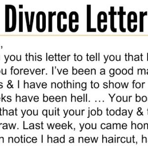 Wife receives a divorce letter from husband, her reply is brilliant