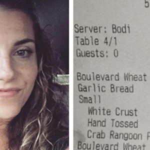 As soon as this mom left the table, her waitress slipped a note to her husband