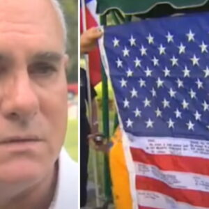 Man Finds $5 Flag At Flea Market With Writing On Stripes