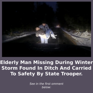 Elderly Man Missing During Winter Storm Found In Ditch And Carried To Safety By State Trooper.