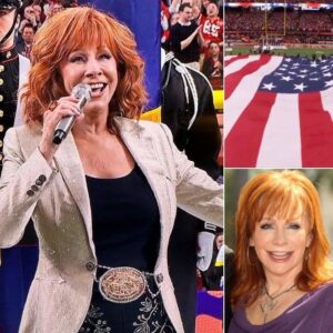 Tears flow as Reba McEntire sings the US National Anthem during Super Bowl