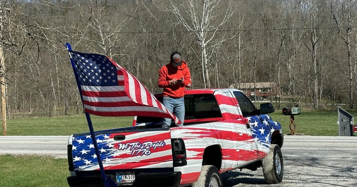 Patriotic Indiana Student Stands Firm, Receives Flag-Themed Truck Makeover