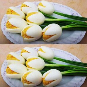 This is my daughter’s favorite way to serve deviled eggs. 🌷 She makes it every year for Easter, and our guests love it. With her permission, I’ll share the recipe with you. I hope you will try it.