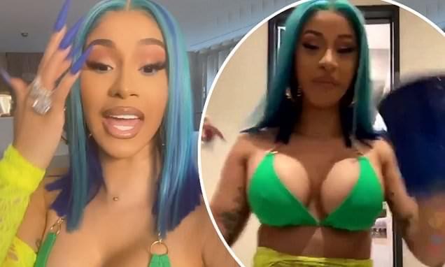 ‘I’ve definitely gained weight’: Cardi B shows off her cυrves in a tiny green bikini after teasing new мυsic