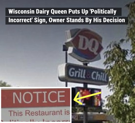 Dairy Queen owner defends sign saying the store is ‘politically incorrect’ for its support for ‘God and country’