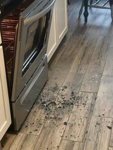 Oven glass shatters without warning, leaving homeowners confused and out of options