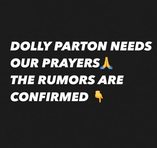 With heavy hearts… Dolly Parton needs our prayers