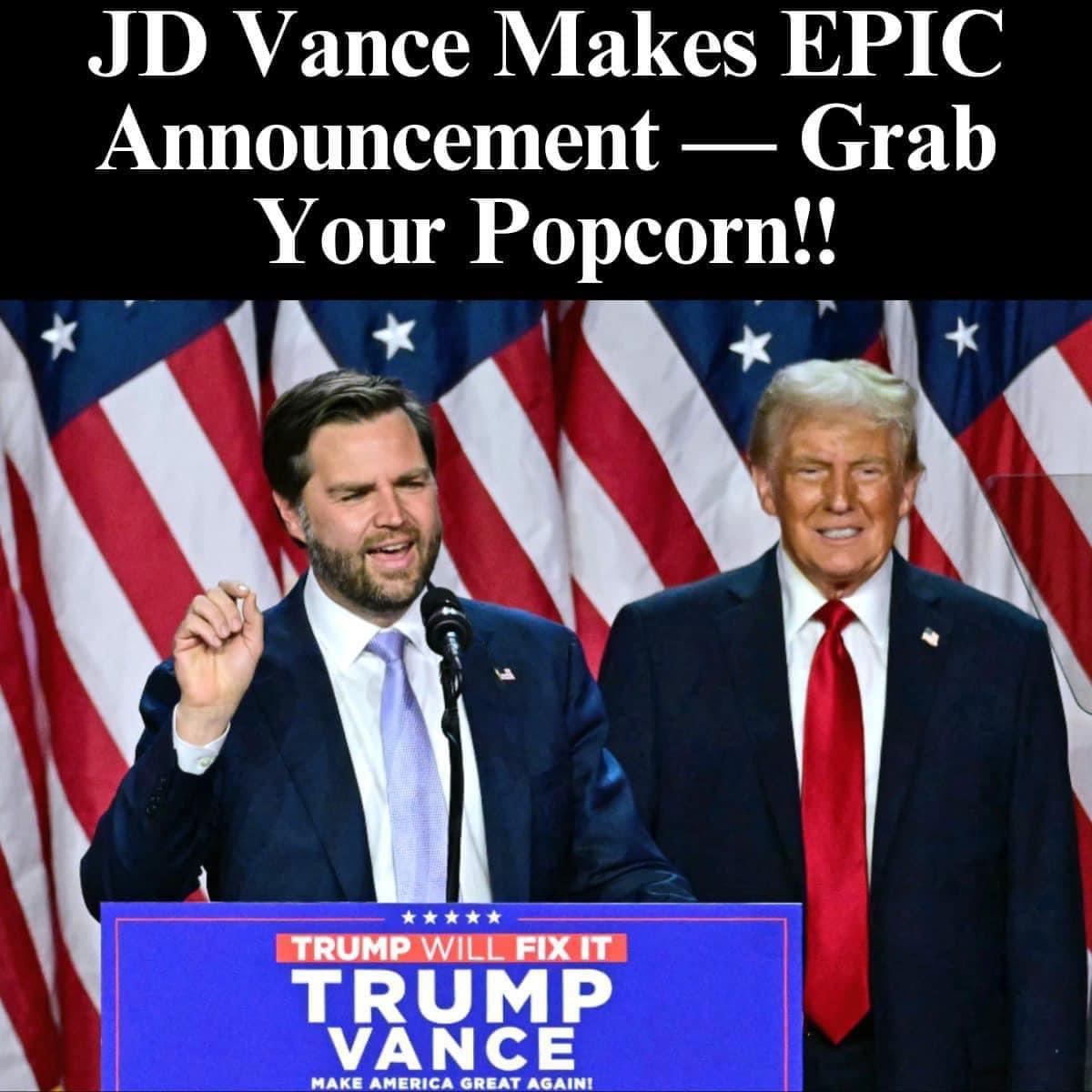 JD Vance Makes Announcement After Trump Campaign Wins Race