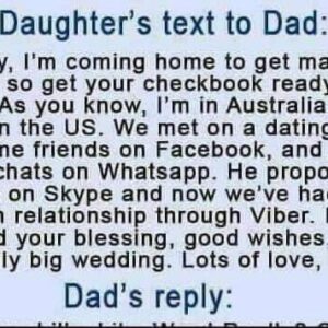 Daughter’s text to Dad – Funny